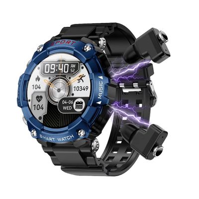 T96 स्मार्ट वॉच हेडफोन के साथ BT कॉल म्यूजिक प्लेयर नींद रक्तचाप मॉनिटर